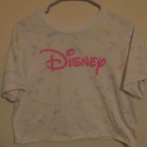 Cropped Tie dye Disney logo top